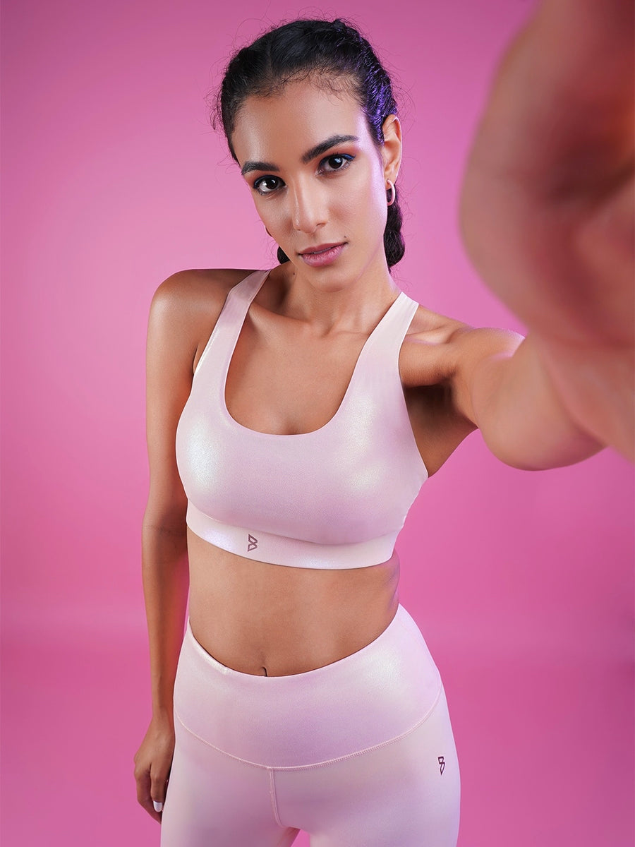 Workout Queen Sports Bra - Pink - H&O