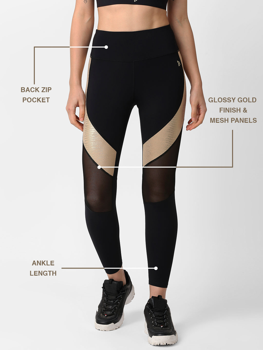 Gold Croc Skin Metallic High Waist Leggings BODD ACTIVE