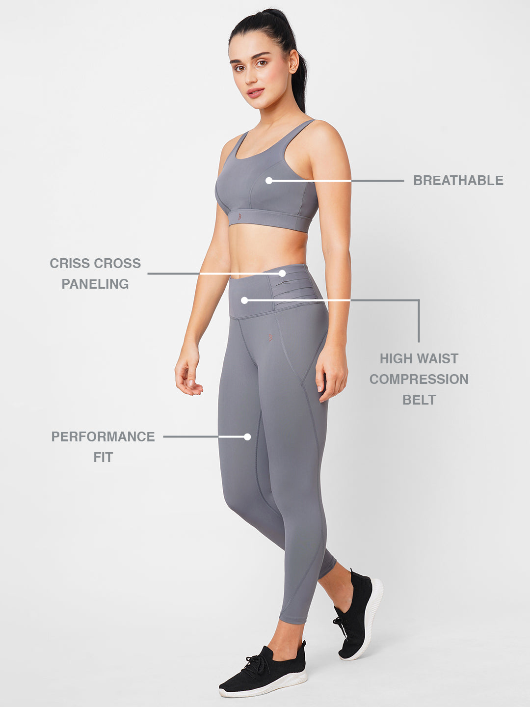 Frost Grey Criss Cross Essential Set BODD ACTIVE