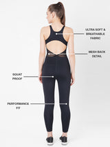 Functional Jet Black Mesh Bodysuit BODD ACTIVE