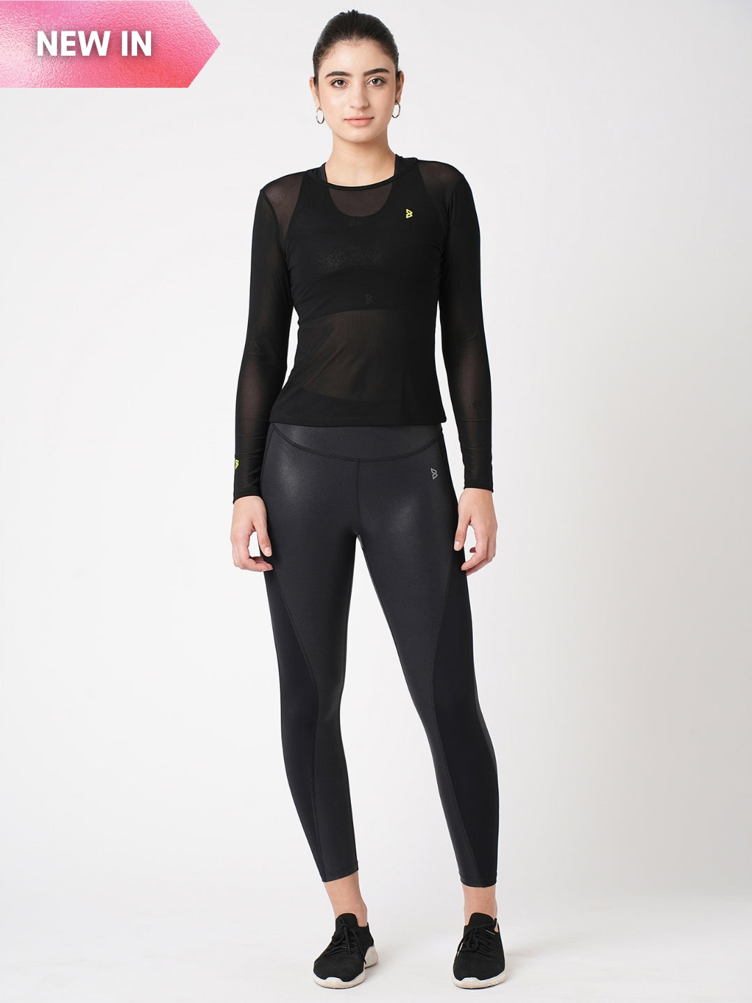 Black Mesh Long Sleeve Tee BODD ACTIVE