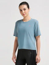 Aqua Teal Functional Mesh Tee