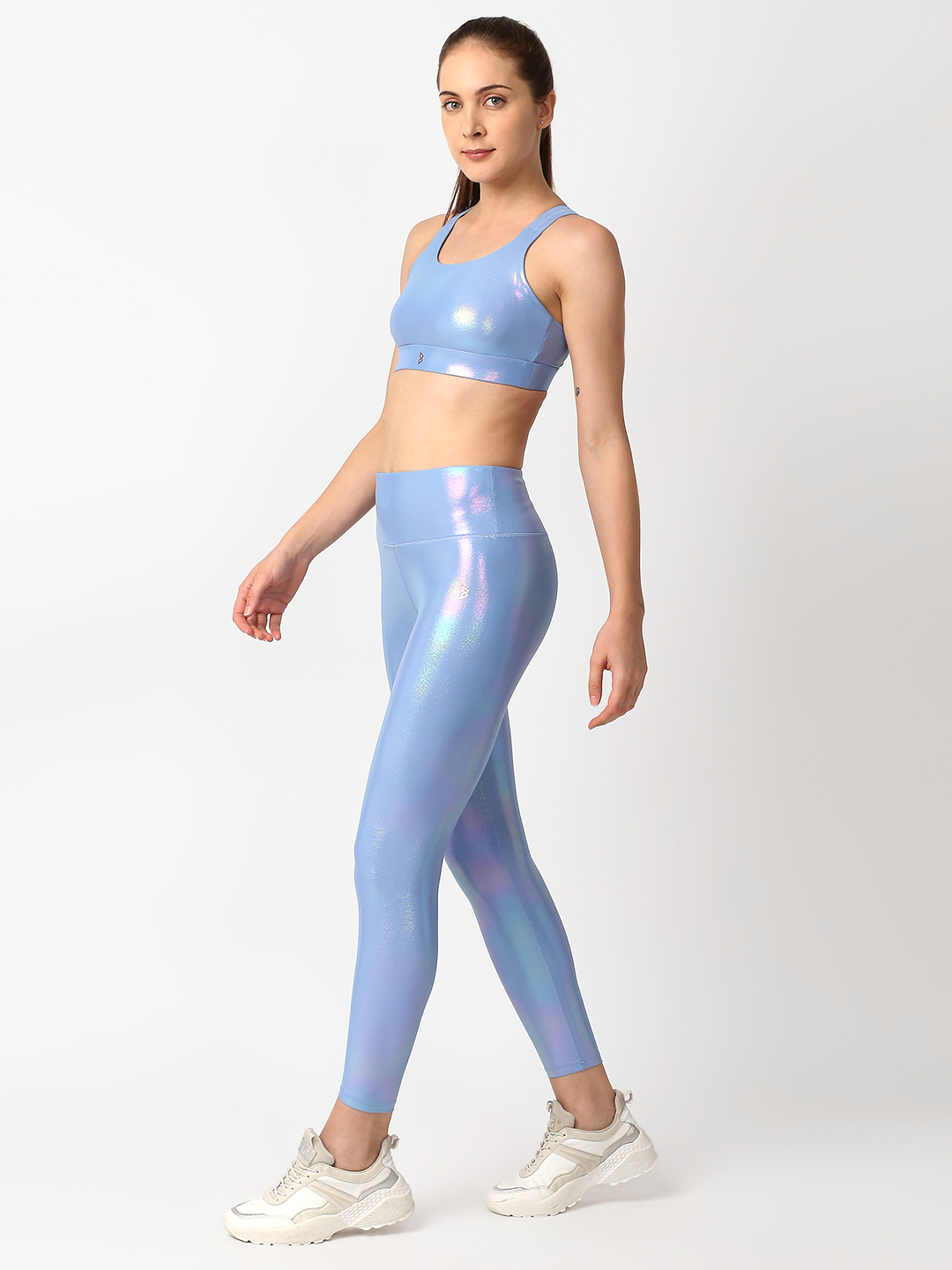 Beachy Blue Holo High Rise Leggings BODD ACTIVE