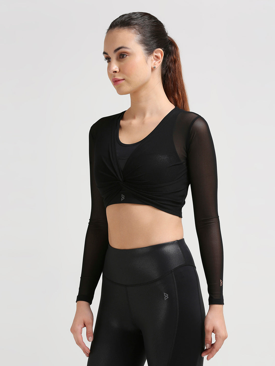 Black Long Sleeve Mesh Cover Up