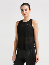 Black Mesh Open Back Tank