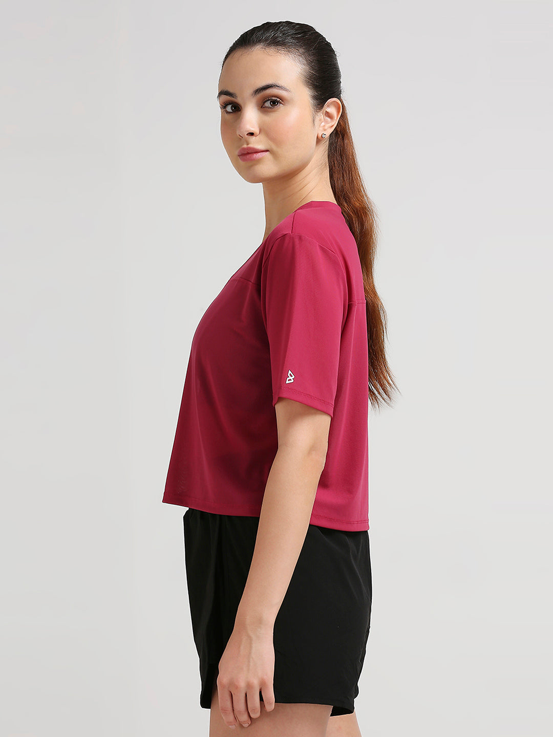 Viva Magenta Boxy Mesh Tee