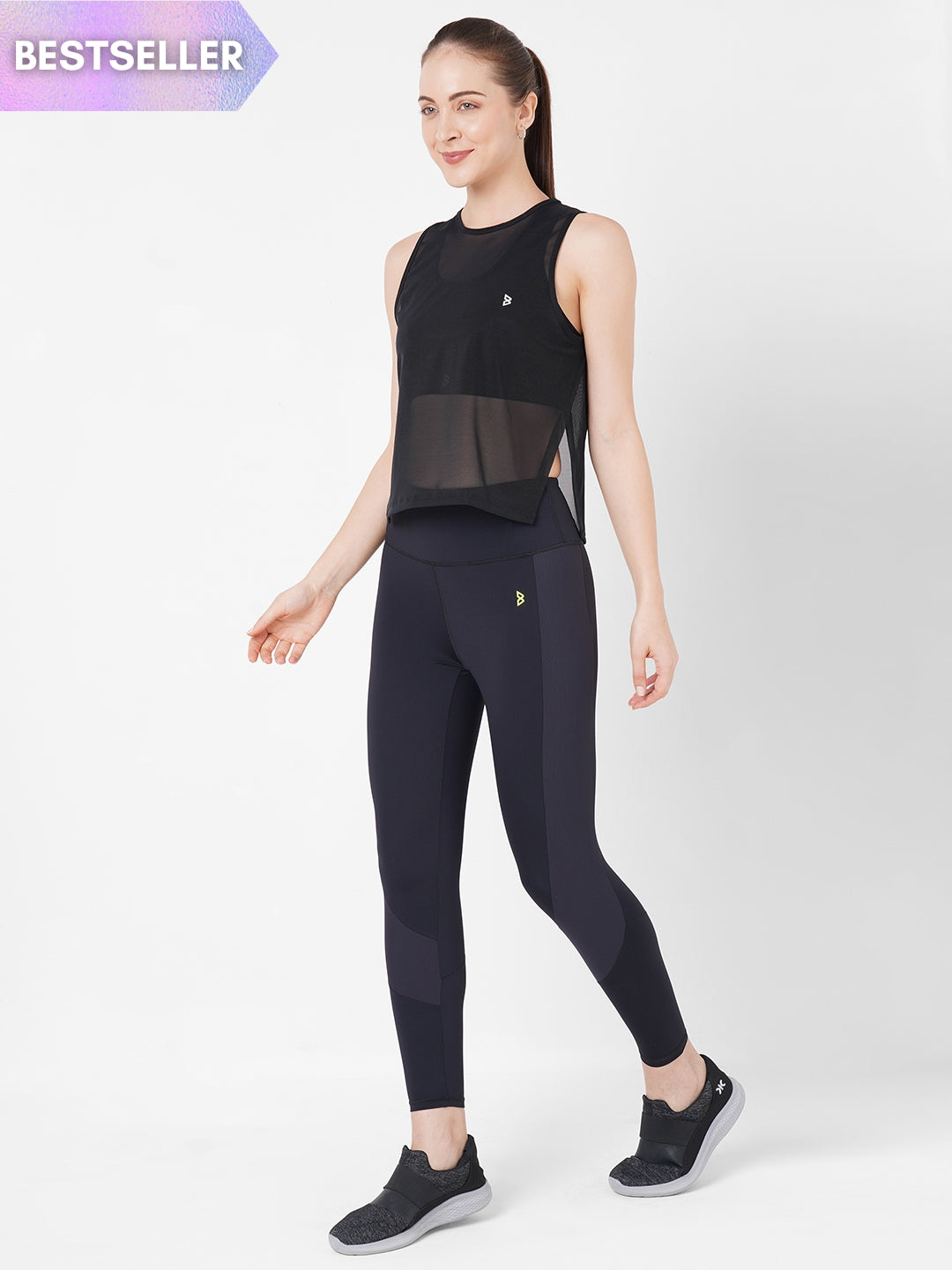 Black Sheer Overlapping Tank Set BODD ACTIVE