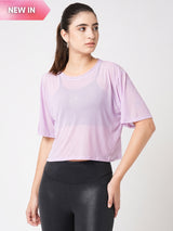 Just Wanna Have Fun Lavender Mesh Tee