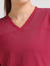 Viva Magenta Boxy Mesh Tee