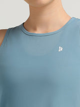 Aqua Teal Mesh Open Back Tank