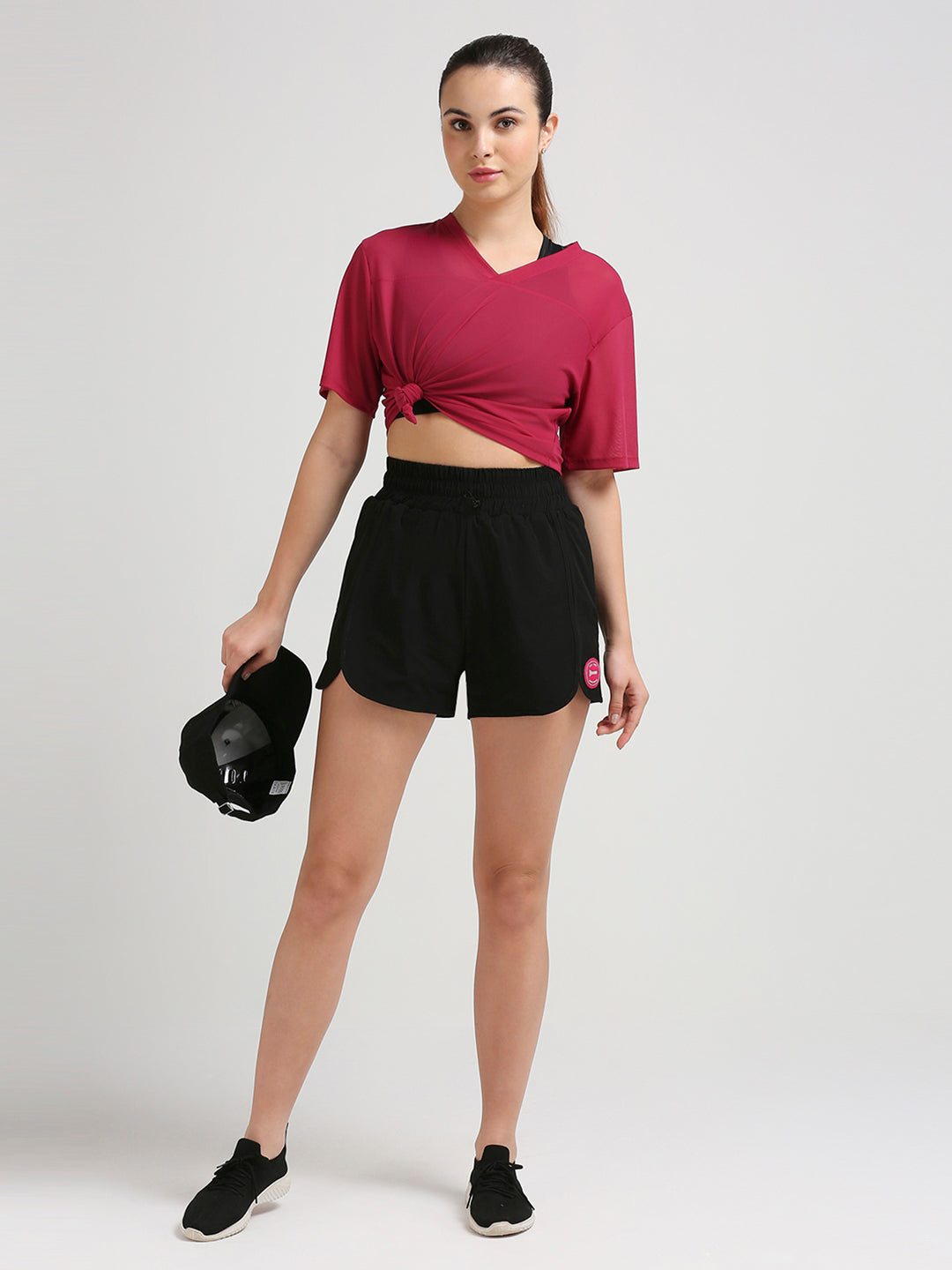 Viva Magenta Boxy Mesh Tee