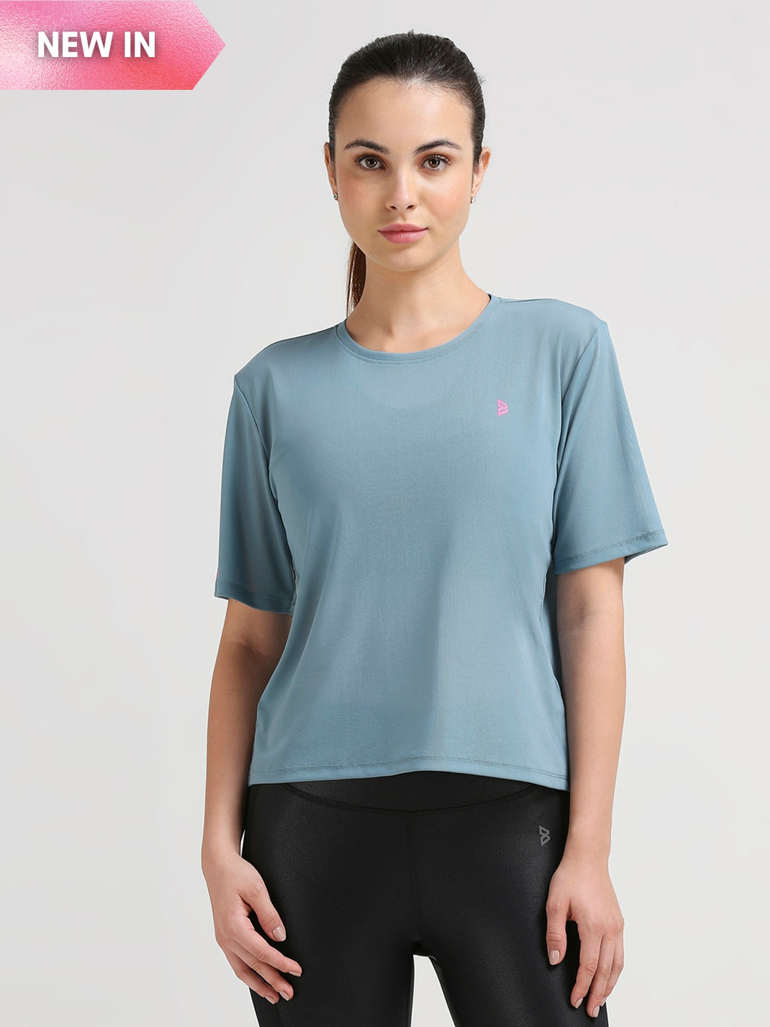 Aqua Teal Functional Mesh Tee