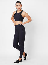 Black Basic Ribbed High Waist Leggings BODD ACTIVE