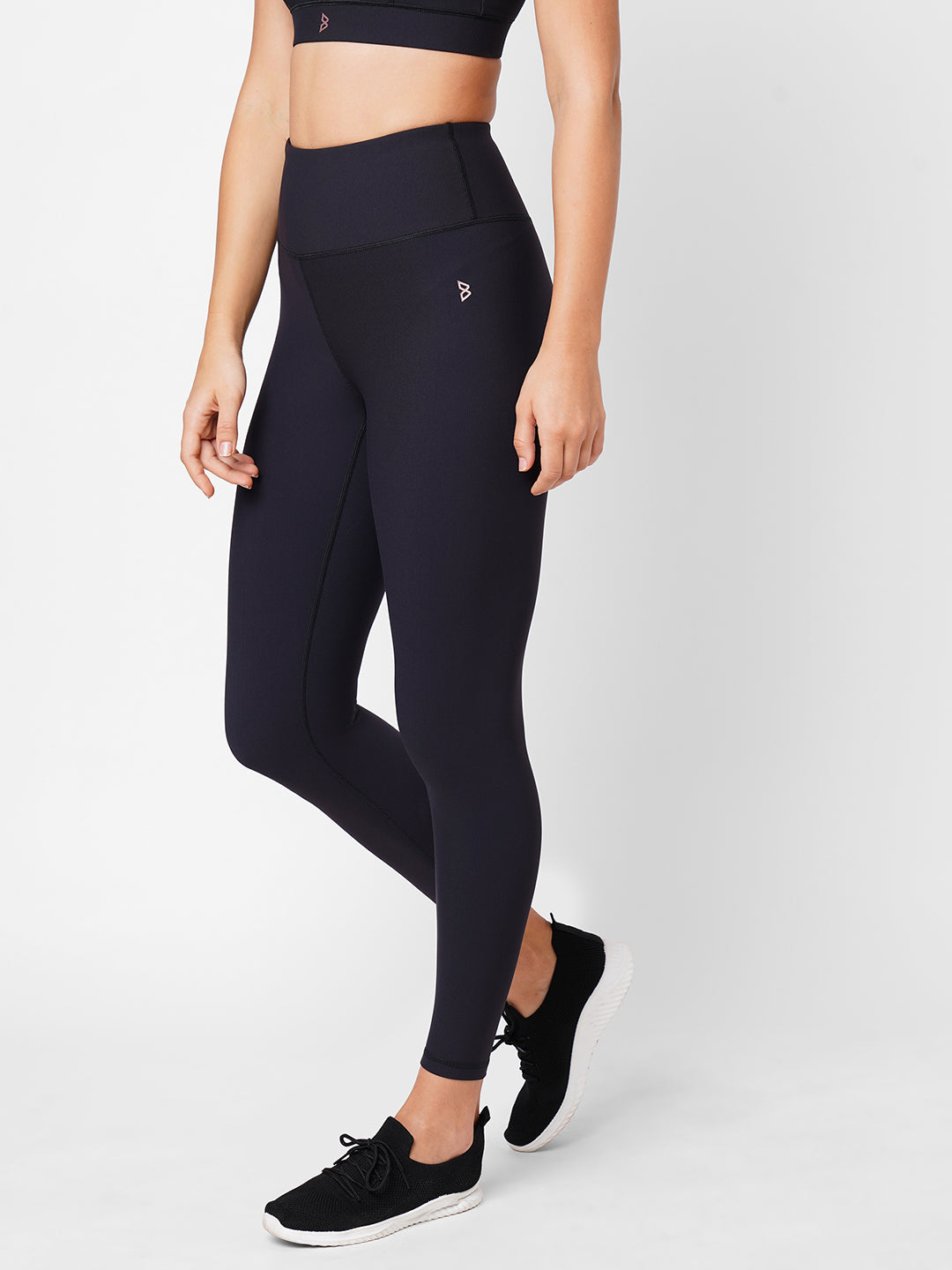 Black Basic Ribbed High Waist Leggings BODD ACTIVE