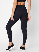 Black Basic Ribbed High Waist Leggings BODD ACTIVE