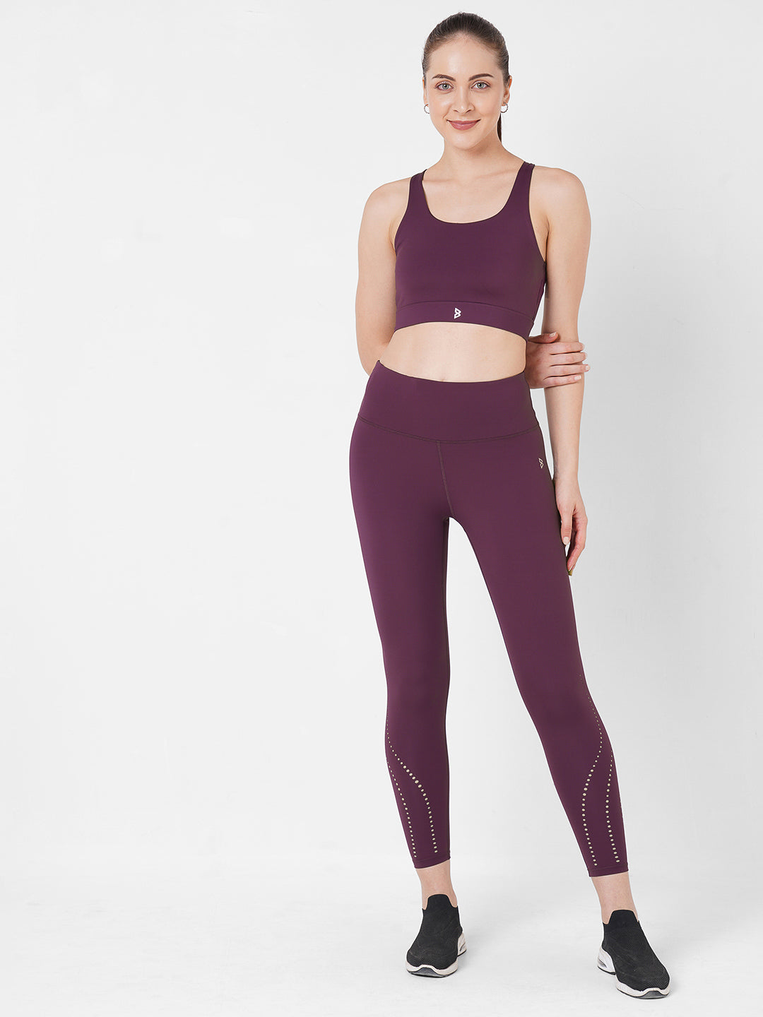 Wine Cut Out High Waist Leggings BODD ACTIVE