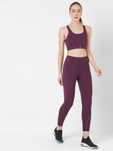 Wine Cut Out High Waist Leggings BODD ACTIVE