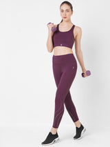 Wine Cut Out High Waist Leggings BODD ACTIVE