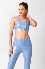 Beachy Blue Holo Sports Bra BODD ACTIVE