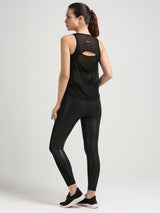 Black Mesh Open Back Tank