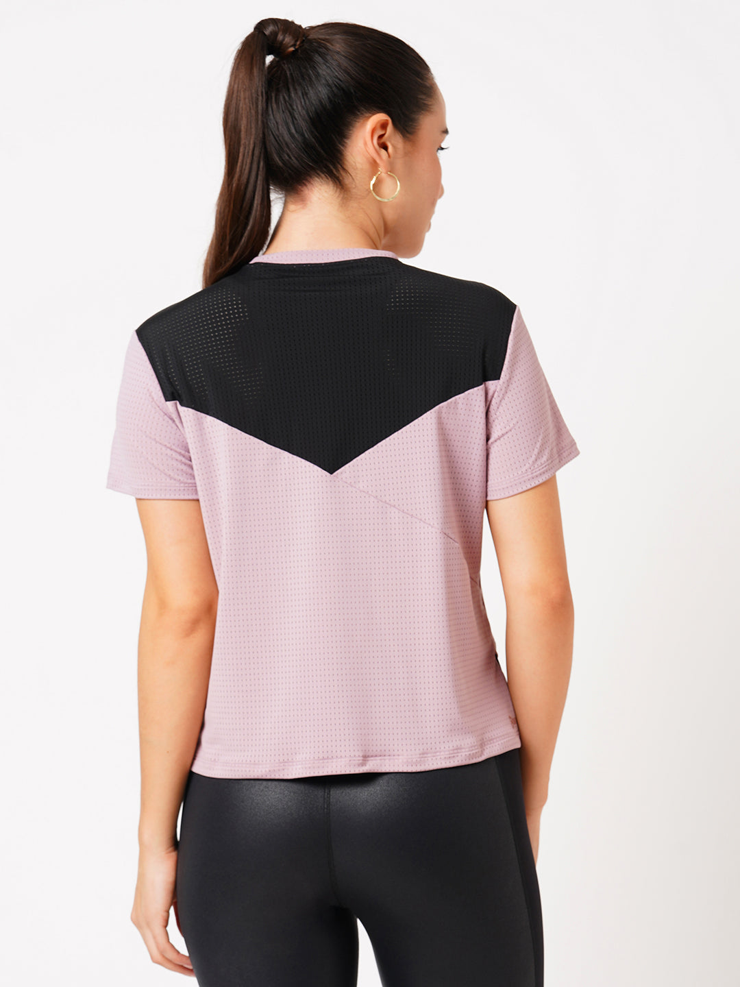 Lavender Colourblock Mesh Tee BODD ACTIVE