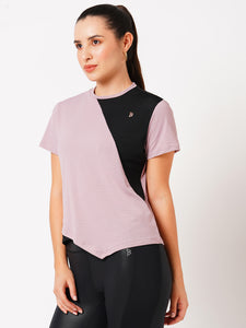 Lavender Colourblock Mesh Tee BODD ACTIVE