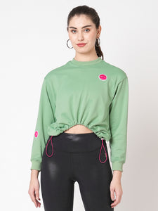 You Do You Green Cropped Sweatshirt BODD ACTIVE