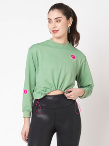 You Do You Green Cropped Sweatshirt BODD ACTIVE