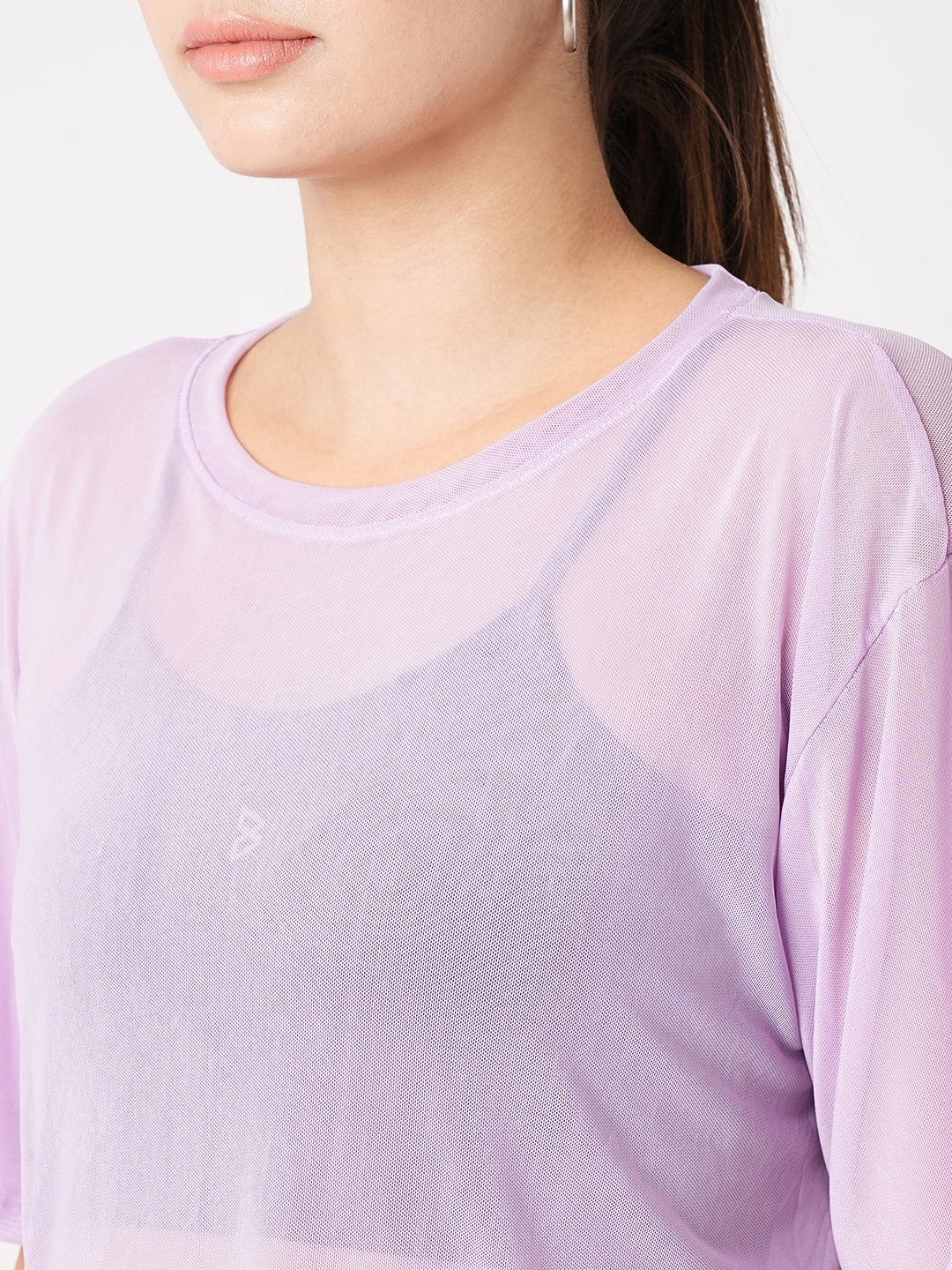 Just Wanna Have Fun Lavender Mesh Tee