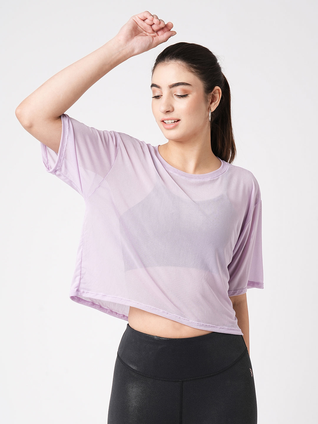 Just Wanna Have Fun Lavender Mesh Tee