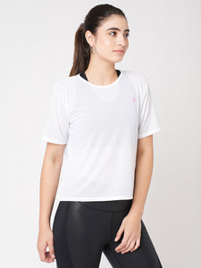 White Open Back Mesh Tee BODD ACTIVE