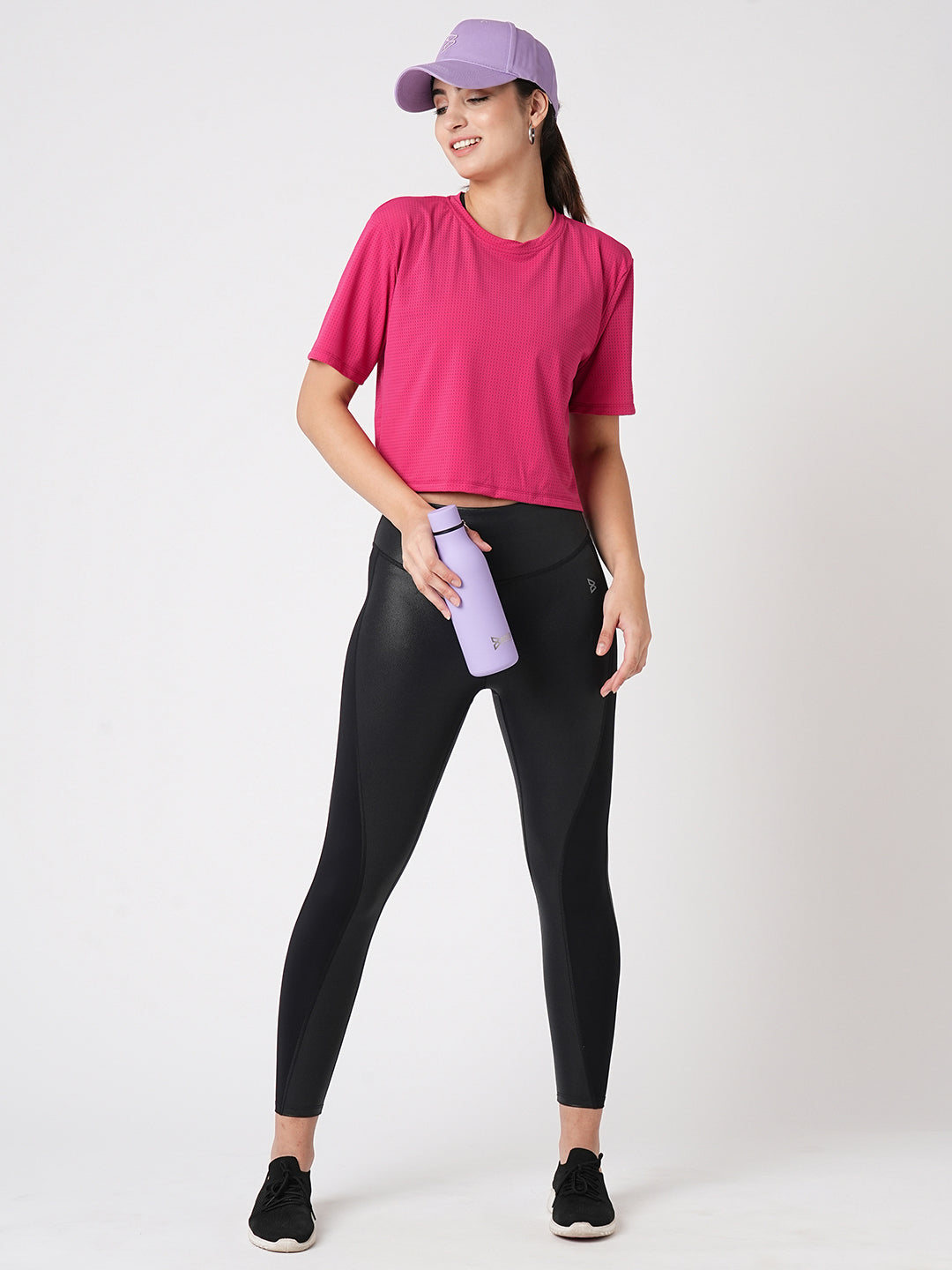 Hot Pink Boxy Mesh Tee BODD ACTIVE