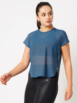 Crystal Teal All Mesh Sheer Tee BODD ACTIVE