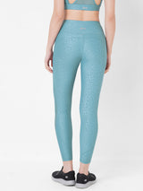 Teal Embossed Mesh High Waist Leggings boddactive.com