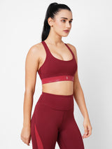 Aurora Red Tie Up Sports Bra boddactive.com