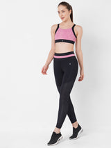 Punch Pink Snakeskin High Rise Leggings boddactive.com