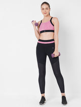 Punch Pink Snakeskin High Rise Leggings boddactive.com