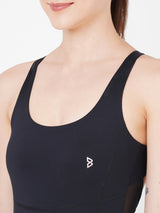 Functional Jet Black Mesh Bodysuit boddactive.com