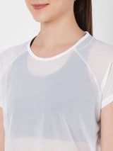 White All Mesh Sheer Tee boddactive.com