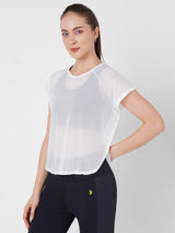 White All Mesh Sheer Tee boddactive.com