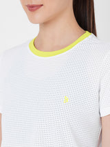 White And Neon Mesh Tee boddactive.com