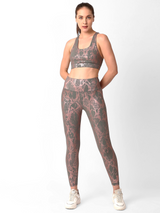 Grey And Rose Gold Metallic Snakeskin Sports Bra BODD ACTIVE